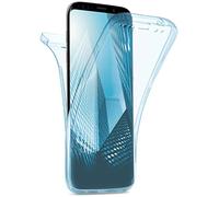 moex Coque Double en Silicone Transparent Compatible avec Samsung Galaxy S9, Housse de Protection complète des 2 côtés, Coque de téléphone Portable Avant et arrière - Aqua