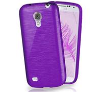 moex Coque très Fine en Silicone Compatible avec Samsung Galaxy S4 Mini | Style Aluminium brossé, Lilas