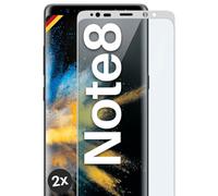 moex CurveProtect Lot de 2 films de protection d'écran en verre blindé 3D pour Samsung Galaxy Note 8 Argenté