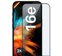 moex CurveProtect Lot de 2 films de protection d'écran en verre blindé incurvé 3D pour iPhone 16e Noir