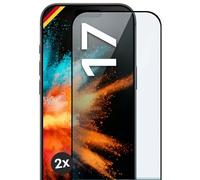 moex CurveProtect Lot de 2 films de protection d'écran en verre blindé incurvé 3D pour iPhone 17 Noir