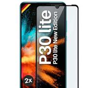 moex CurveProtect Lot de 2 films de protection d'écran en verre blindé pour Huawei P30 Lite/P30 Lite New sans bordure, entièrement couvert, noir