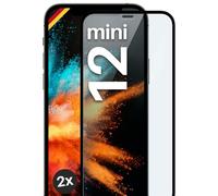 moex CurveProtect Lot de 2 films de protection d'écran en verre blindé pour iPhone 12 mini - Sans bords - Protection complète de l'écran - Noir