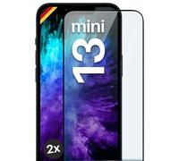 moex CurveProtect Lot de 2 films de protection d'écran en verre blindé pour iPhone 13 mini - Sans bords - Protection complète de l'écran - Noir