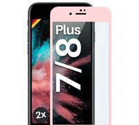 moex CurveProtect Lot de 2 films de protection d'écran en verre blindé pour iPhone 7 Plus/iPhone 8 Plus, entièrement couvert, rose