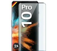 moex CurveProtect Lot de 2 films de protection d'écran en verre blindé pour OnePlus 10 Pro sans bordure, entièrement couvert, film de protection d'écran incurvé 3D, noir