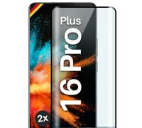 moex CurveProtect Lot de 2 films de protection d'écran en verre blindé pour Realme 16 Pro Plus - Sans bords - Protection complète de l'écran - Noir