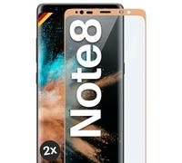 moex CurveProtect Lot de 2 films de protection d'écran en verre blindé pour Samsung Galaxy Note 8, film de protection d'écran complet sans bordure, entièrement couvert, doré