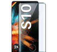 moex CurveProtect Lot de 2 films de protection d'écran en verre blindé pour Samsung Galaxy S10, entièrement couvert, noir