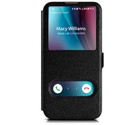 moex Étui à clapet Style Cuir Compatible avec Huawei P Smart 2019 | Support/fenêtre Transparente, Noir