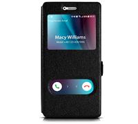 moex® Étui à clapet Style Cuir Compatible avec Huawei P9 Lite | Support/fenêtre Transparente, Noir