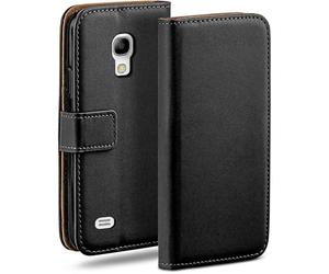 MoEx Étui à Rabat Compatible avec Samsung Galaxy S4, étui pour téléphone Portable avec Fente pour Carte, étui à Rabat à 360 degrés, étui pour téléphone Portable en Cuir végétalien, Noir Profond