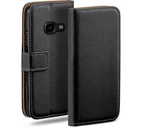 moex Étui à Rabat Compatible avec Samsung Galaxy Xcover 4, étui pour téléphone Portable avec Fente pour Carte, étui à Rabat à 360 degrés, étui pour téléphone Portable en Cuir végétalien, Noir Profond