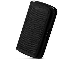 moex Étui de ceinture en maille pour Realme GT 7 Pro - Avec fermeture Velcro horizontale - Avec clip de ceinture - En nylon robuste - Avec support pour ceinture - Noir
