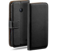 moex Étui de protection à rabat en cuir synthétique pour Nokia Lumia 630/635 - Avec compartiment pour cartes - Noir