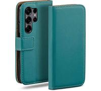 moex Étui de protection à rabat en cuir synthétique pour Samsung Galaxy S25 Ultra avec compartiment pour cartes - Bleu pétrole