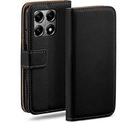 moex Étui de protection à rabat en cuir synthétique pour Xiaomi 14T Pro - Avec compartiment pour cartes - Noir