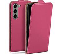 moex Étui de protection à rabat pour Samsung Galaxy S23 - Avec protection à 360 ° - Avec film de protection d'écran - En cuir synthétique - Rose