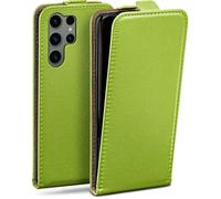 moex Étui de protection à rabat pour Samsung Galaxy S23 Ultra - Avec protection à 360 ° - Avec film de protection d'écran - En cuir synthétique - Vert