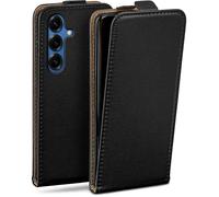 moex Étui de protection à rabat pour Samsung Galaxy S25 - Avec protection à 360 ° - Avec film de protection d'écran - En cuir synthétique - Noir