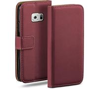 moex Étui de protection à rabat pour Samsung Galaxy S6 - En cuir synthétique - Avec compartiment pour cartes - Bordeaux