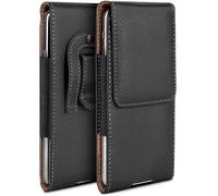 moex Étui de protection pour Nubia Focus 2 Ultra 5G avec clip de ceinture, étui de ceinture pour téléphone portable, en cuir PU, étui de protection pour ceinture, étui de protection, noir