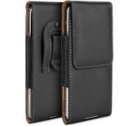 MOEX Étui de protection pour Redmi Note 15 Pro 5G avec clip de ceinture, étui de ceinture en cuir PU noir