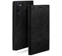 moex Étui Folio Style Cuir Compatible avec Samsung Galaxy Note10 | avec Support/Fentes pour Cartes, Noir