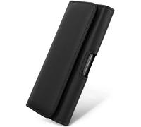 moex Étui horizontal confortable avec clip de ceinture compatible avec Samsung Galaxy A25 5G, utilisation universelle avec passant de ceinture et fermeture magnétique, noir