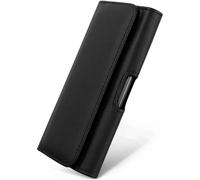 moex Étui horizontal confortable avec clip de ceinture compatible avec Samsung Galaxy A26 5G, utilisation universelle avec passant de ceinture et fermeture magnétique, noir