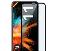 moex Film de protection d'écran Full Screen compatible avec Apple iPhone 11 - Film de protection d'écran sans bordure, écran complet, film de protection incurvé 3D, transparent 2 x noir