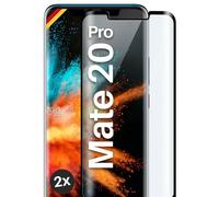 moex Film de protection d'écran Full Screen compatible avec Huawei Mate 20 Pro - Film de protection d'écran sans bordure, écran complet, film de protection incurvé 3D, transparent 2 x noir