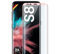 moex Film de protection d'écran Full Screen compatible avec Samsung Galaxy S8 - Film de protection d'écran sans bordure, écran complet, film de protection incurvé 3D, transparent, 2 x or rose
