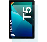 moex FlexProtect Lot de 3 films de protection d'écran compatibles avec Huawei MediaPad T5 avec seulement 0,2 mm d'épaisseur, ultra transparent et ultra résistant aux rayures