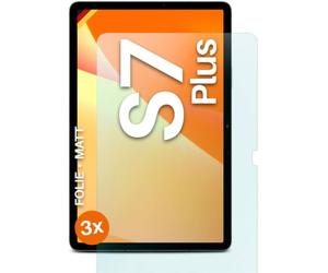 moex® FlexProtect Lot de 3 films de protection d'écran mats compatibles avec Samsung Galaxy Tab S7 Plus Film Anti-reflets, Film de protection d'écran mat, robuste et anti-rayures