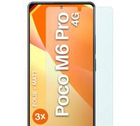 moex FlexProtect Lot de 3 films de protection d'écran mats pour Poco M6 Pro (4G) - Anti-reflets - Avec protection solaire - Compatible avec n'importe quelle coque de téléphone portable