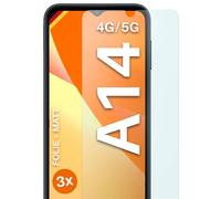 moex FlexProtect Lot de 3 films de protection d'écran mats pour Samsung Galaxy A14 (4G/5G) - Anti-reflets - Avec protection solaire - Compatible avec n'importe quelle coque de téléphone portable