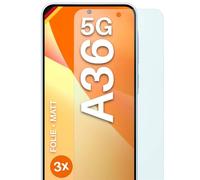 moex FlexProtect Lot de 3 films de protection d'écran mats pour Samsung Galaxy A36 5G - Anti-reflets - Avec protection solaire - Compatible avec n'importe quelle coque de téléphone portable