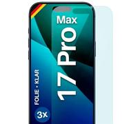 moex FlexProtect Lot de 3 films de protection d'écran pour iPhone 17 Pro Max, ultra transparent, HD 0,2 mm, compatible avec n'importe quelle coque, pose sans bulles, ultra résistant aux rayures