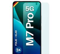 moex FlexProtect Lot de 3 films de protection d'écran pour Poco M7 Pro 5G Ultra transparent HD 0,2 mm Compatible avec n'importe quelle coque Pose sans bulles Film de protection ultra résistant aux