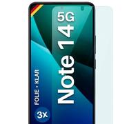 moex FlexProtect Lot de 3 films de protection d'écran pour Redmi Note 14 5G Ultra transparent HD 0,2 mm Compatible avec n'importe quelle coque Pose sans bulles Film de protection ultra résistant aux