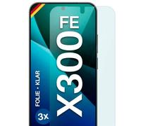 moex FlexProtect Lot de 3 films de protection d'écran pour vivo X300 FE Ultra transparent HD 0,2 mm Compatible avec n'importe quelle coque Installation sans bulles Film de téléphone portable Extra