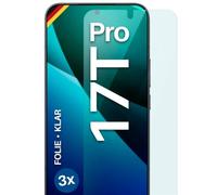 moex FlexProtect Lot de 3 films de protection d'écran pour Xiaomi 17T Pro Ultra transparent HD 0,2 mm Compatible avec n'importe quelle coque Installation sans bulles Film de téléphone portable Extra