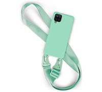 moex Hover Cover pour Samsung Galaxy A12 Chaîne de téléphone portable avec large bande, étui avec sangle à bandoulière, chaîne en nylon, élégant et extrêmement robuste - menthe