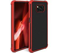 moex Leap Coque de protection rigide pour Xiaomi Poco X3 NFC / X3 Pro avec protection de l'appareil photo et protection d'écran, protection complète contre les chocs Rouge feu