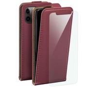moex Lot 4 en 1 pour iPhone 12/12 Pro - Avec 3 films de protection - Protection complète à 360° - Étui à rabat + film FlexProtect - En cuir synthétique - Bordeaux