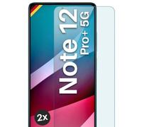 moex Lot de 2 films de protection d'écran en verre blindé pour Xiaomi Redmi Note 12 Pro+ 5G - Robuste et résistant aux rayures - Film de protection d'écran en verre blindé incassable HD transparent