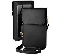 moex Sac à bandoulière pour téléphone portable Xiaomi 15, petit sac à main avec compartiment pour téléphone portable et fenêtre, 2 compartiments supplémentaires, sac à bandoulière pour femme, noir