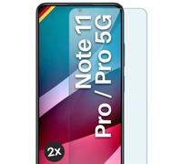 moex ShockProtect Lot de 2 films de protection d'écran en verre blindé pour Redmi Note 11 Pro/11 Pro 5G, dureté 9H, anti-rayures et incassable, film de protection d'écran HD ultra transparent