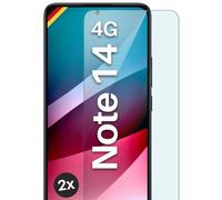 moex ShockProtect Lot de 2 films de protection d'écran en verre blindé pour Redmi Note 14 (4G) Dureté 9H, anti-rayures et incassable, Film de protection d'écran HD ultra transparent